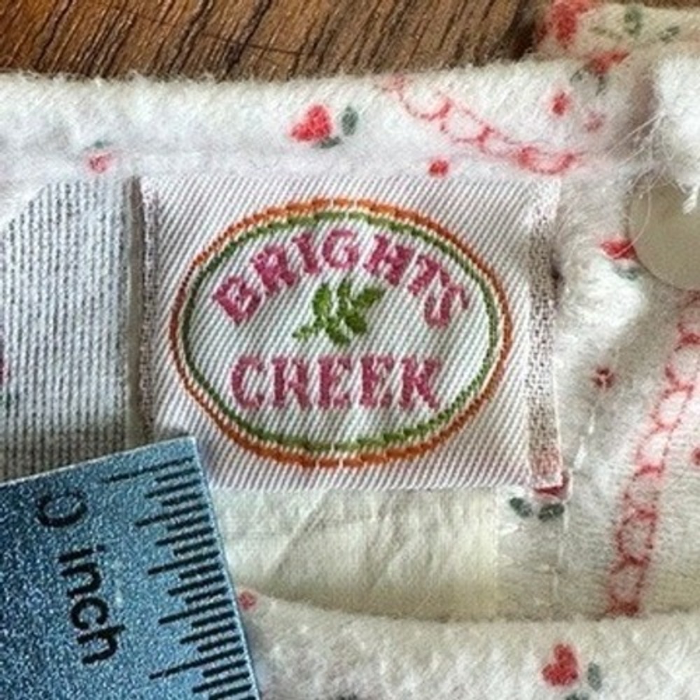 Vintage Bright Creek Baby Girls Floral Lace Ruffle Footed Sleeper Sz L Coquette
